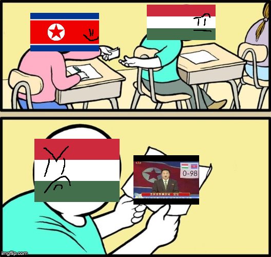 How North Korea wins each game | image tagged in class notes,north korea,hungary,school,passing notes | made w/ Imgflip meme maker