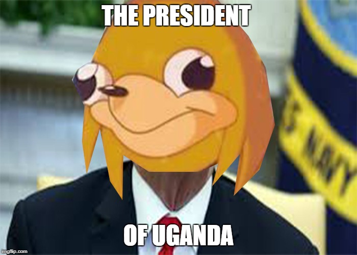 THE PRESIDENT; OF UGANDA | image tagged in ugandan trump | made w/ Imgflip meme maker