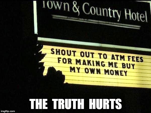 $ $ $  | THE  TRUTH  HURTS | image tagged in first world problems | made w/ Imgflip meme maker