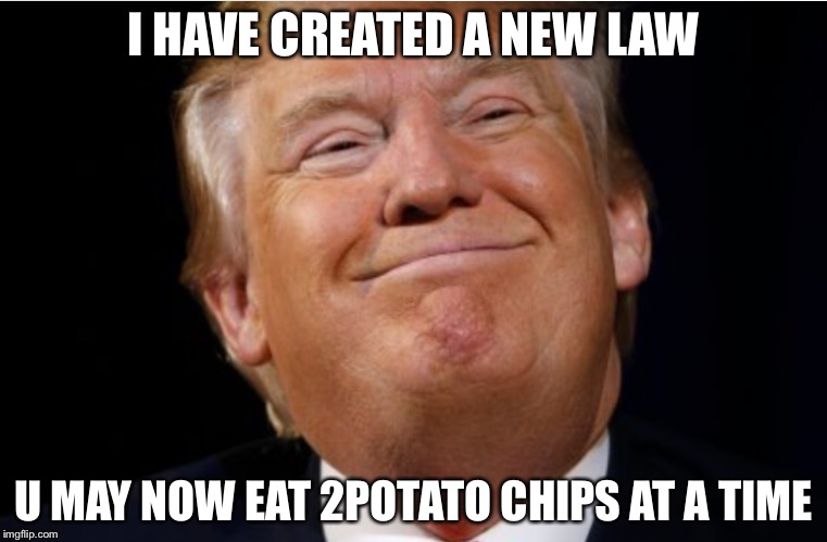 Da new law | I HAVE CREATED A NEW LAW; U MAY NOW EAT 2POTATO CHIPS AT A TIME | image tagged in kermit the frog | made w/ Imgflip meme maker
