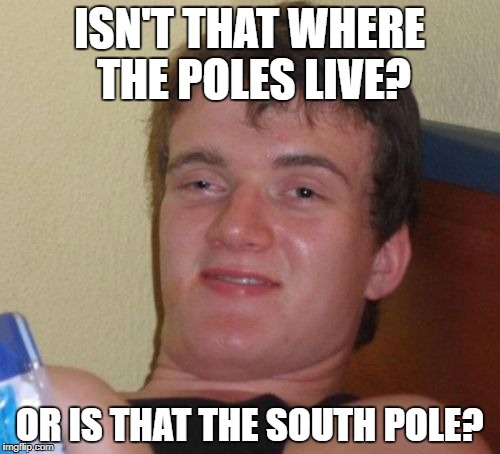 10 Guy Meme | ISN'T THAT WHERE THE POLES LIVE? OR IS THAT THE SOUTH POLE? | image tagged in memes,10 guy | made w/ Imgflip meme maker