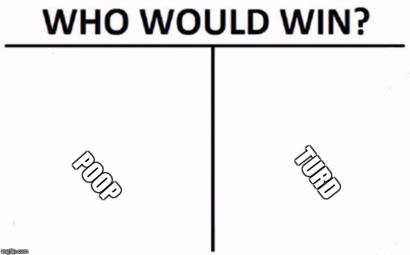Who Would Win? Meme | POOP; TURD | image tagged in memes,who would win | made w/ Imgflip meme maker