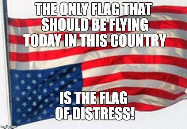 THE ONLY FLAG THAT SHOULD BE FLYING TODAY IN THIS COUNTRY; IS THE FLAG OF DISTRESS! | made w/ Imgflip meme maker