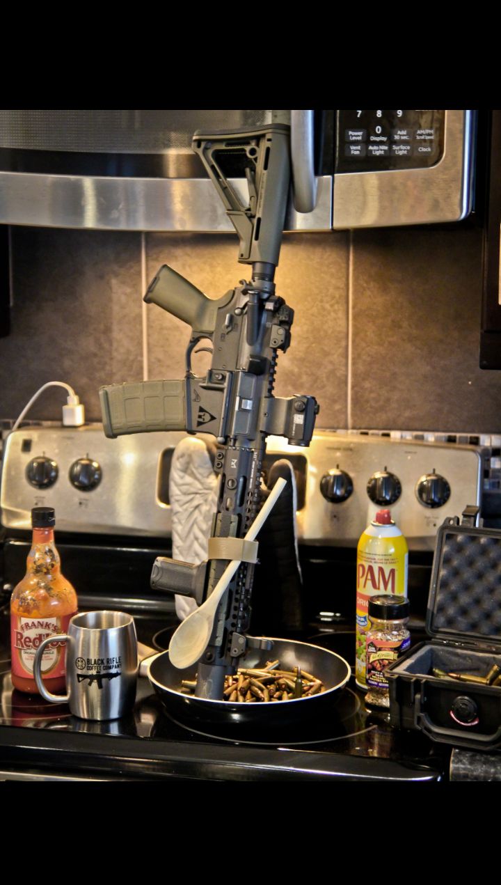 Guns cooking dinner Blank Meme Template