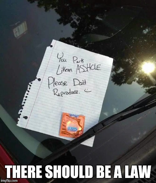 I'm definitely doing this when the opportunity arises | THERE SHOULD BE A LAW | image tagged in parking,note,pipe_picasso | made w/ Imgflip meme maker