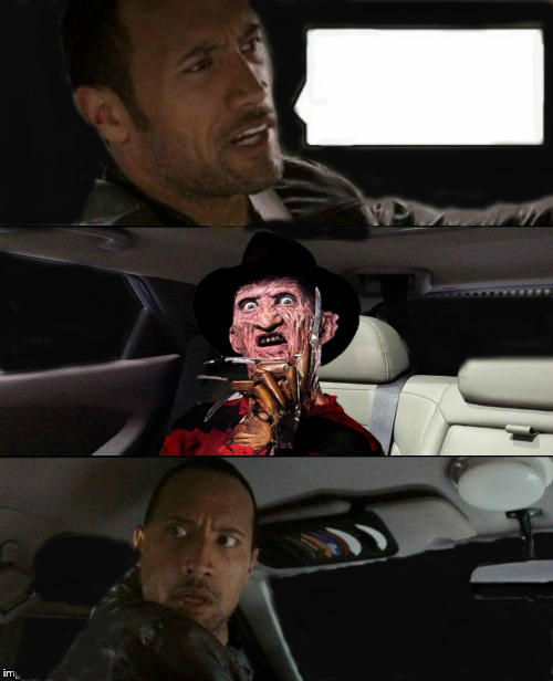 Rock Driving Freddy Krueger Blank Meme Template