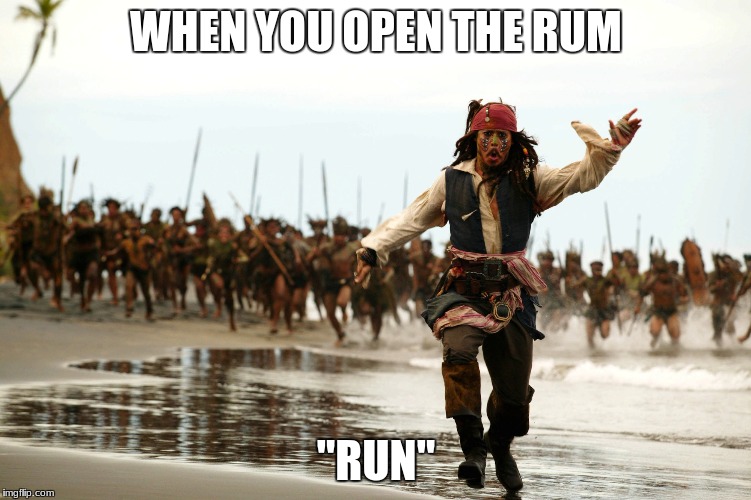 WHEN YOU OPEN THE RUM; "RUN" | image tagged in drunk | made w/ Imgflip meme maker