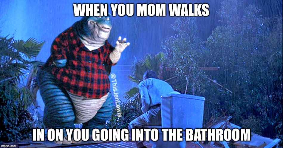 Mom get out!! | WHEN YOU MOM WALKS; IN ON YOU GOING INTO THE BATHROOM | image tagged in funny memes,jurassic park,dinosaurs | made w/ Imgflip meme maker