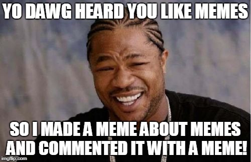 Yo Dawg Heard You Meme | YO DAWG HEARD YOU LIKE MEMES SO I MADE A MEME ABOUT MEMES AND COMMENTED IT WITH A MEME! | image tagged in memes,yo dawg heard you | made w/ Imgflip meme maker