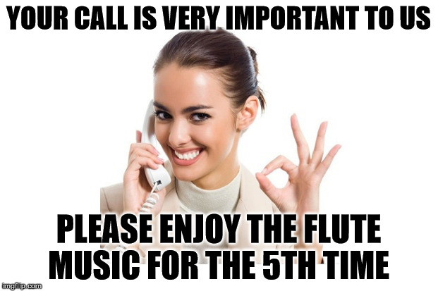 High Value Customers |  YOUR CALL IS VERY IMPORTANT TO US; PLEASE ENJOY THE FLUTE MUSIC FOR THE 5TH TIME | image tagged in tech support,customer service,customer service reps be like,on hold,vip,stuck on hold | made w/ Imgflip meme maker