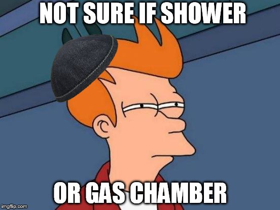 Futurama Fry Meme | NOT SURE IF SHOWER; OR GAS CHAMBER | image tagged in memes,futurama fry | made w/ Imgflip meme maker