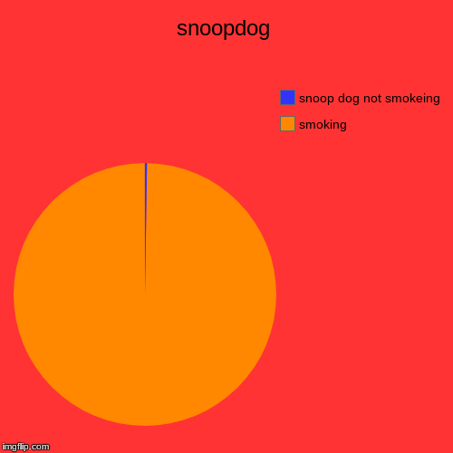 snoopdog | smoking, snoop dog not smokeing | image tagged in funny,pie charts | made w/ Imgflip chart maker
