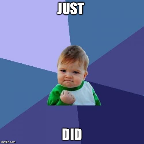 Success Kid Meme | JUST DID | image tagged in memes,success kid | made w/ Imgflip meme maker