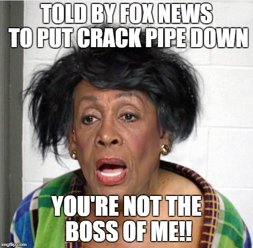 MaxinePadWatters | TOLD BY FOX NEWS TO PUT CRACK PIPE DOWN; YOU'RE NOT THE BOSS OF ME!! | image tagged in maxinepadwatters | made w/ Imgflip meme maker