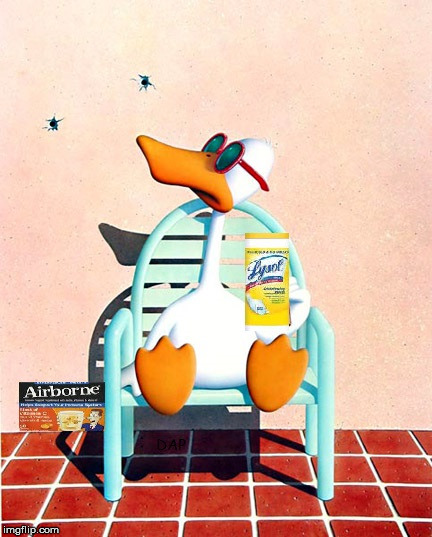 When everyone around you is sick | image tagged in flu,sitting duck | made w/ Imgflip meme maker