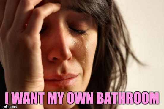 First World Problems Meme | I WANT MY OWN BATHROOM | image tagged in memes,first world problems | made w/ Imgflip meme maker