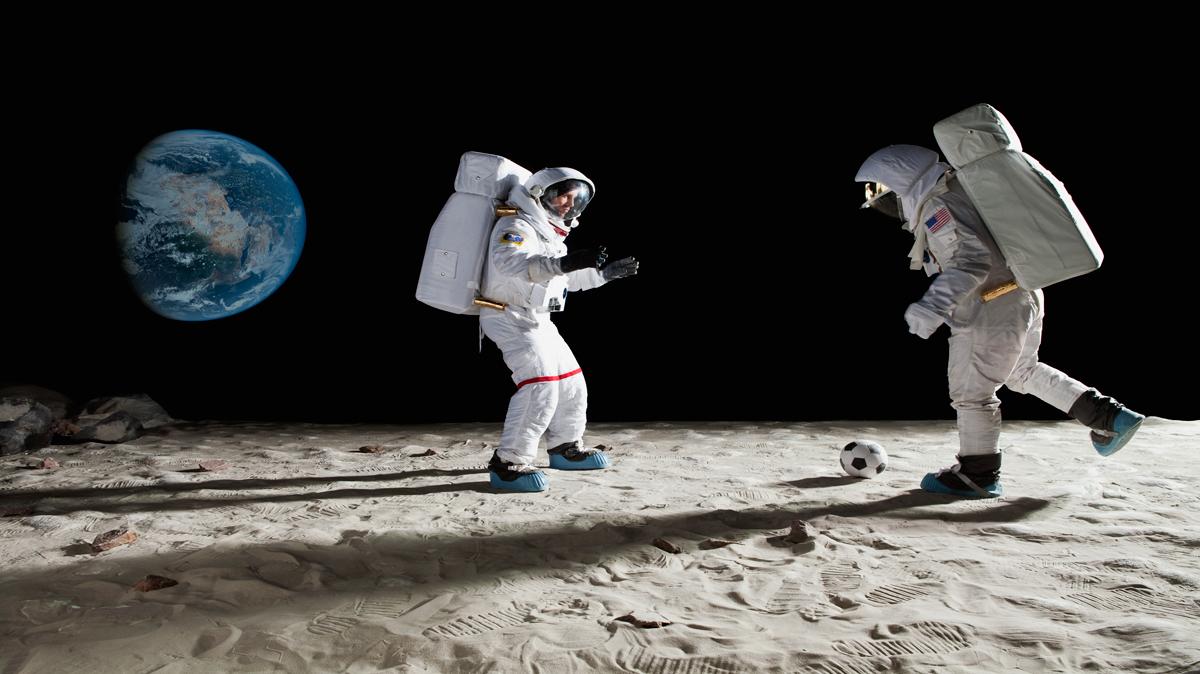 High Quality Soccer In The Moon Blank Meme Template
