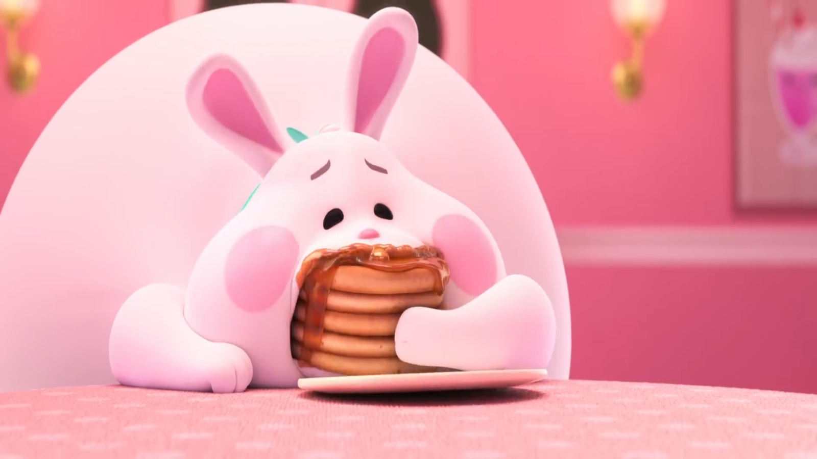 Bunny Eating Pancakes Blank Meme Template