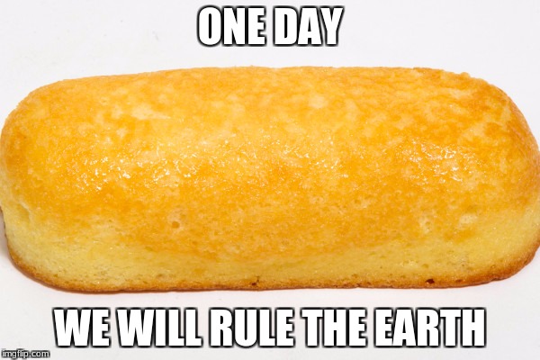 Twinkie | ONE DAY; WE WILL RULE THE EARTH | image tagged in twinkie | made w/ Imgflip meme maker