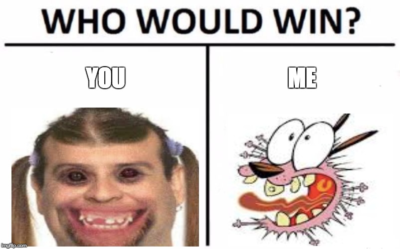 Who Would Win? Meme | YOU; ME | image tagged in memes,who would win | made w/ Imgflip meme maker