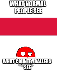 Poland vs Polandball | WHAT NORMAL PEOPLE SEE; WHAT COUNTRYBALLERS SEE | image tagged in polandball,countryball,poland,memes,meme,germanyball | made w/ Imgflip meme maker