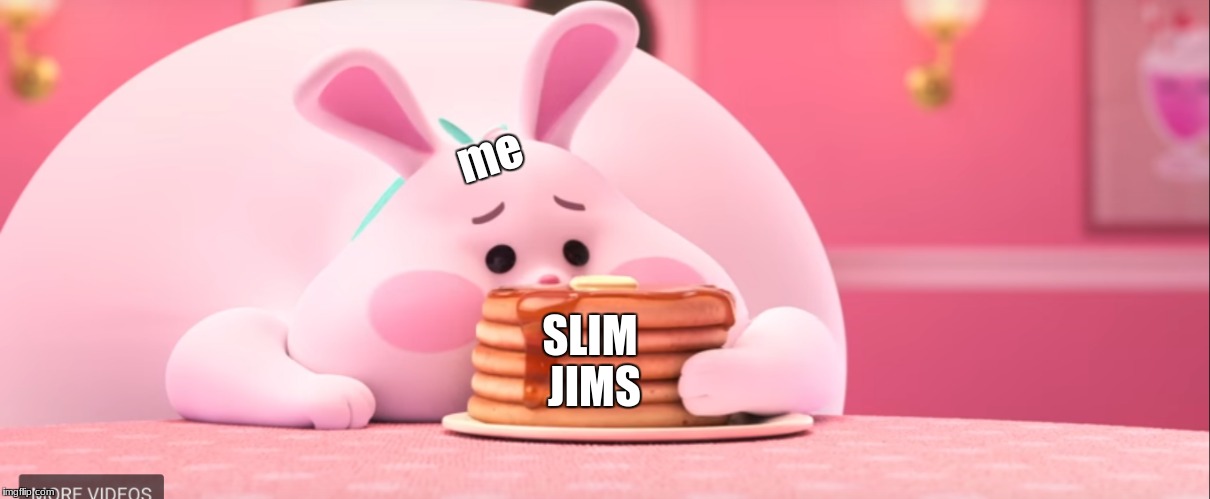 Well here ya' go. Seriously, this website is freaking autistic when it comes to new memes. We need to get this fixed! | me; SLIM JIMS | image tagged in memes,wreck-it-ralph rabbit,stupid,slowstack | made w/ Imgflip meme maker