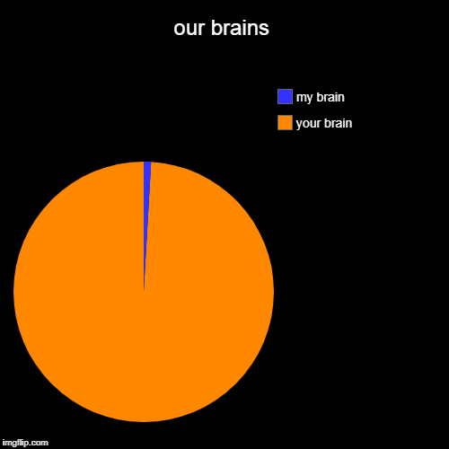 our brains | your brain, my brain | image tagged in funny,pie charts | made w/ Imgflip chart maker