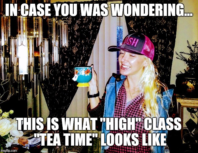 IN CASE YOU WAS WONDERING... THIS IS WHAT "HIGH" CLASS "TEA TIME" LOOKS LIKE | image tagged in high tea society | made w/ Imgflip meme maker