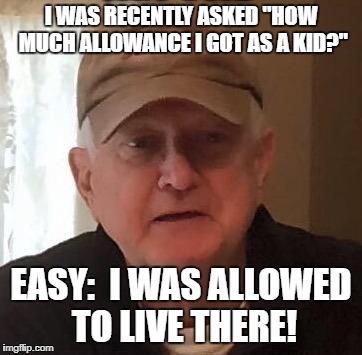 Dan For Memes | I WAS RECENTLY ASKED "HOW MUCH ALLOWANCE I GOT AS A KID?"; EASY:  I WAS ALLOWED TO LIVE THERE! | image tagged in dan for memes | made w/ Imgflip meme maker