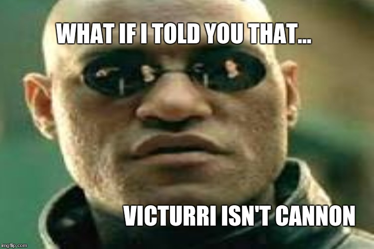 Victurri isn't cannon | WHAT IF I TOLD YOU THAT... VICTURRI ISN'T CANNON | image tagged in what if i told you,victurri,cannon,yuri on ice,jason bourne | made w/ Imgflip meme maker
