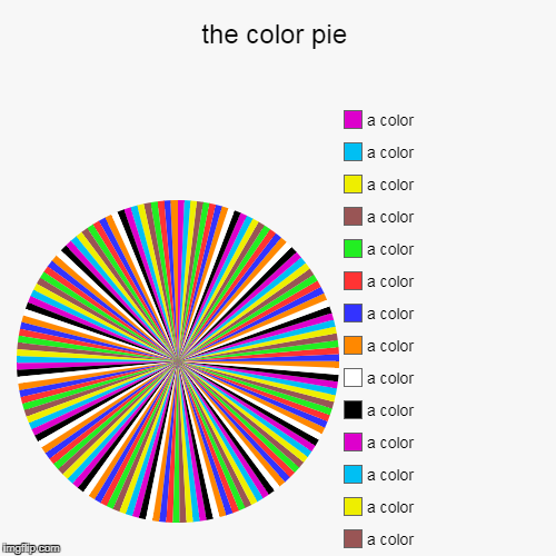 the ultimate pie
 | the color pie |, a color, a color, a color, a color, a color, a color, a color, a color, a color, a color, a color, a color, a color, a colo | image tagged in funny,pie charts | made w/ Imgflip chart maker