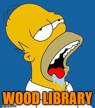 Homer Drooling | WOOD LIBRARY | image tagged in homer drooling | made w/ Imgflip meme maker
