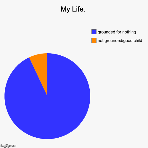 my life
 | My Life. | not grounded/good child, grounded for nothing | image tagged in funny,pie charts | made w/ Imgflip chart maker