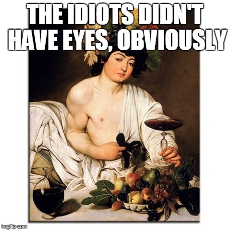 THE IDIOTS DIDN'T HAVE EYES, OBVIOUSLY | made w/ Imgflip meme maker