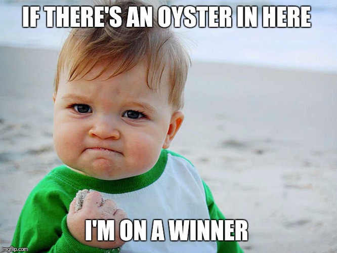 IF THERE'S AN OYSTER IN HERE; I'M ON A WINNER | image tagged in seafood | made w/ Imgflip meme maker
