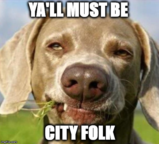 YA'LL MUST BE; CITY FOLK | image tagged in redneck | made w/ Imgflip meme maker