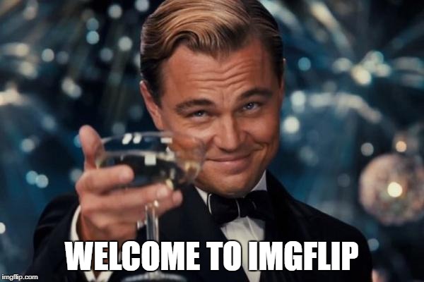 Leonardo Dicaprio Cheers Meme | WELCOME TO IMGFLIP | image tagged in memes,leonardo dicaprio cheers | made w/ Imgflip meme maker