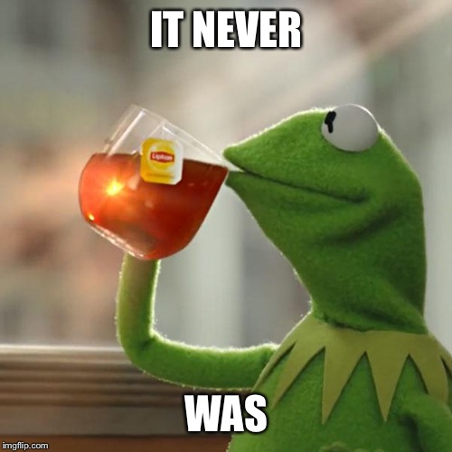 IT NEVER WAS | image tagged in memes,but thats none of my business,kermit the frog | made w/ Imgflip meme maker