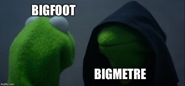 Evil Kermit Meme | BIGFOOT BIGMETRE | image tagged in memes,evil kermit | made w/ Imgflip meme maker