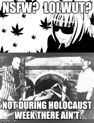 NSFW?  LOLWUT? NOT DURING HOLOCAUST WEEK THERE AIN'T. | made w/ Imgflip meme maker
