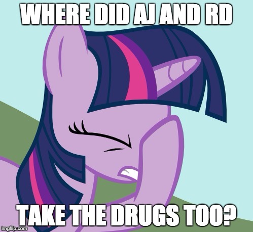 TS face hoof | WHERE DID AJ AND RD; TAKE THE DRUGS TOO? | image tagged in ts face hoof | made w/ Imgflip meme maker