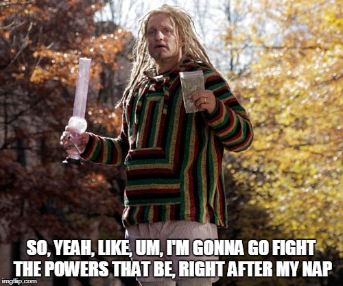 SO, YEAH, LIKE, UM, I'M GONNA GO FIGHT THE POWERS THAT BE, RIGHT AFTER MY NAP | made w/ Imgflip meme maker
