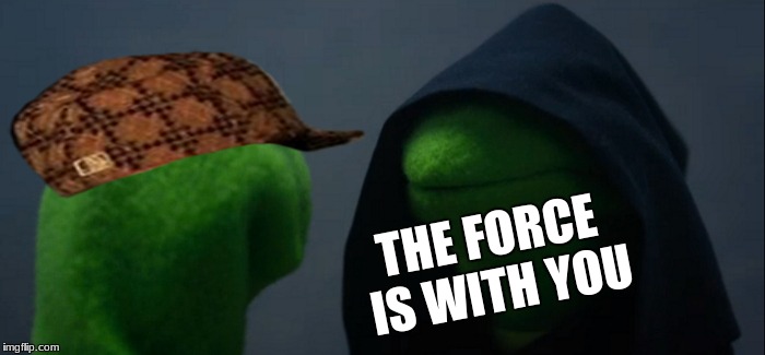 Evil Kermit Meme | THE FORCE IS WITH YOU | image tagged in memes,evil kermit,scumbag | made w/ Imgflip meme maker