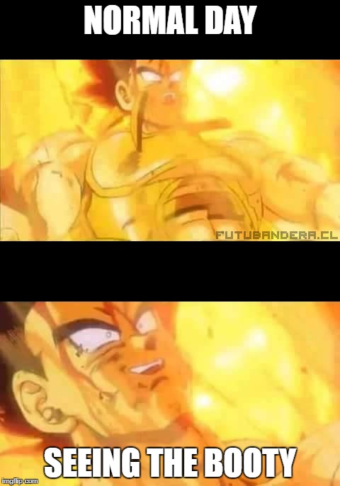 Vegeta Dead | NORMAL DAY; SEEING THE BOOTY | image tagged in vegeta dead | made w/ Imgflip meme maker