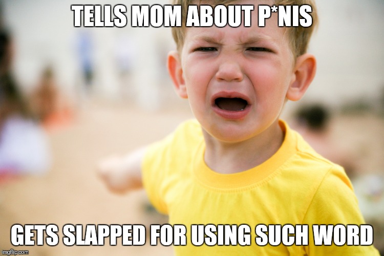 TELLS MOM ABOUT P*NIS GETS SLAPPED FOR USING SUCH WORD | made w/ Imgflip meme maker