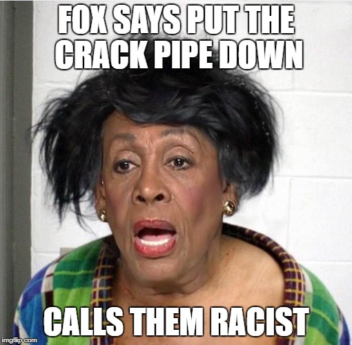 MaxinePadWatters | FOX SAYS PUT THE CRACK PIPE DOWN; CALLS THEM RACIST | image tagged in maxinepadwatters | made w/ Imgflip meme maker
