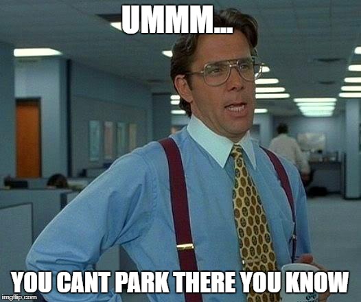 That Would Be Great Meme | UMMM... YOU CANT PARK THERE YOU KNOW | image tagged in memes,that would be great | made w/ Imgflip meme maker