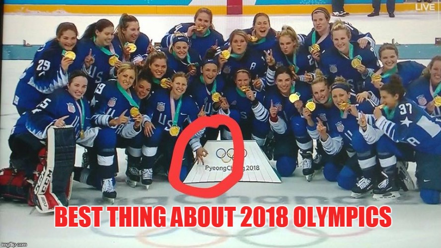 US Women's National Hockey Team Gold Medal  |  BEST THING ABOUT 2018 OLYMPICS | image tagged in circle game,2018 olympics,winter olympics,gold medal,memes | made w/ Imgflip meme maker