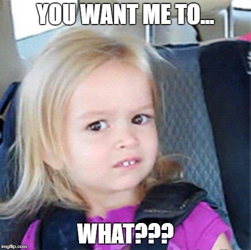 Confused Little Girl | YOU WANT ME TO... WHAT??? | image tagged in confused little girl | made w/ Imgflip meme maker