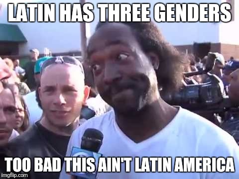 Why are we so afraid to admit that some people are just deviant?  | LATIN HAS THREE GENDERS; TOO BAD THIS AIN'T LATIN AMERICA | image tagged in how you go'n' | made w/ Imgflip meme maker